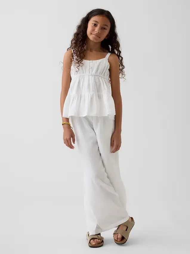 Kids Cotton Gauze Tiered Tank Top