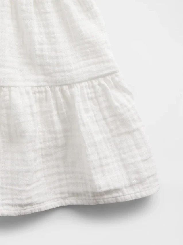 Kids Cotton Gauze Tiered Tank Top