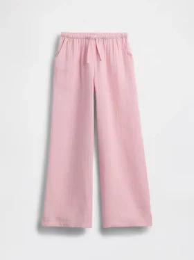 Kids Cotton Gauze Wide-Leg Pants