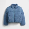 Kids Cozy-Lined Denim Puffer Jacket