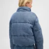 Kids Cozy-Lined Denim Puffer Jacket