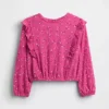 Kids Crinkle Knit Ruffle Top