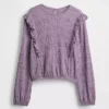 Kids Crinkle Knit Ruffle Top