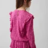 Kids Crinkle Knit Ruffle Top