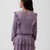 Kids Crinkle Knit Ruffle Top