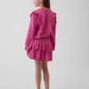 Kids Crinkle Knit Tiered Skort