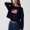 Kids Crochet Oversized Americana Sweater