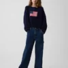 Kids Crochet Oversized Americana Sweater