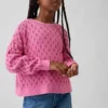 Kids Crochet Oversized Crewneck Sweater