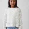 Kids Crochet Oversized Crewneck Sweater