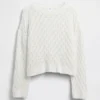 Kids Crochet Oversized Crewneck Sweater