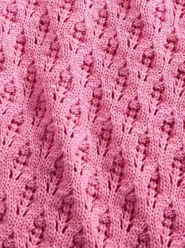 Kids Crochet Oversized Crewneck Sweater