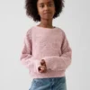 Kids Crochet Oversized Graphic Sweater