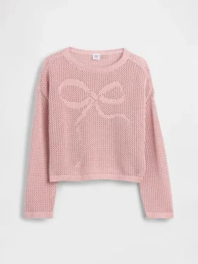 Kids Crochet Oversized Graphic Sweater