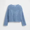 Kids Crochet Oversized Graphic Sweater