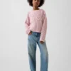 Kids Crochet Oversized Graphic Sweater