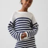 Kids Crochet Oversized Stripe Sweater