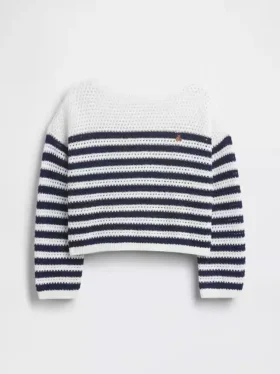 Kids Crochet Oversized Stripe Sweater