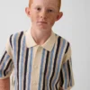 Kids Crochet Stripe Sweater Shirt