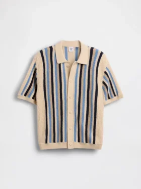 Kids Crochet Stripe Sweater Shirt