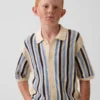 Kids Crochet Stripe Sweater Shirt
