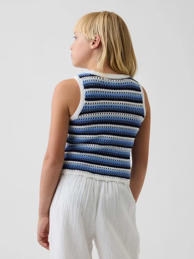 Kids Crochet Stripe Tank Top