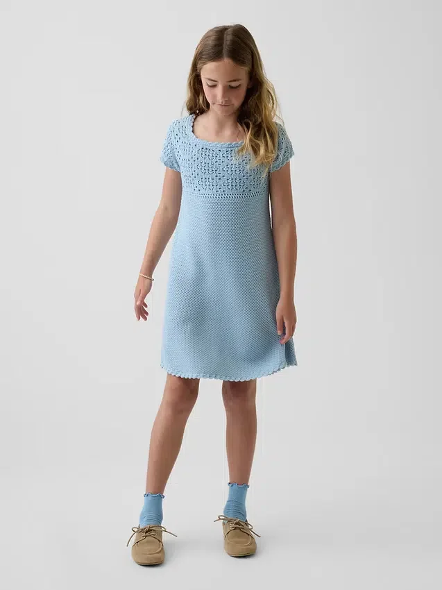 Kids Crochet Sweater Dress