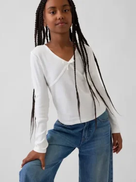 Kids Cross Front Bow T-Shirt