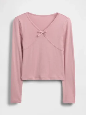 Kids Cross Front Bow T-Shirt