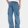 Kids Denim Baggy Cargo Joggers