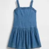 Kids Denim Drop-Waist Dress