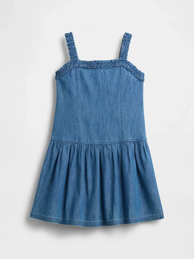 Kids Denim Drop-Waist Dress