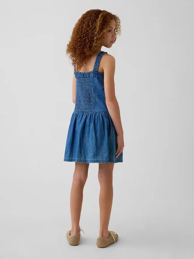 Kids Denim Drop-Waist Dress