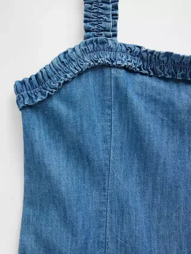 Kids Denim Drop-Waist Dress