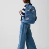 Kids Denim Logo Patch Backpack