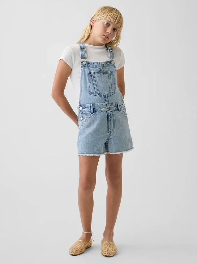 Kids Denim Loose Shortalls