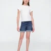 Kids Denim Midi Shorts