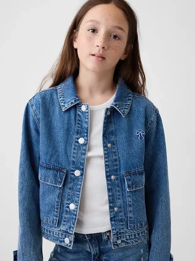 Kids Denim Patch Pocket Jacket