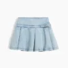 Kids Denim Pleated Mini Skirt