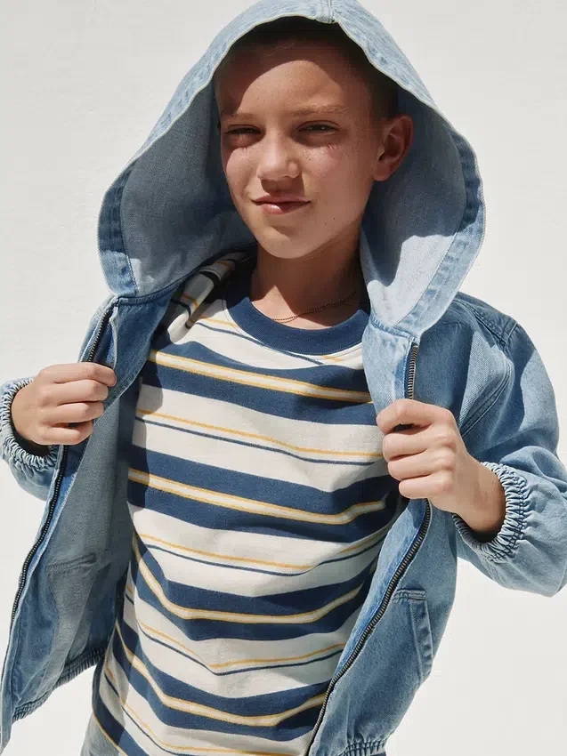 Kids Denim Relaxed Hooded Jacket