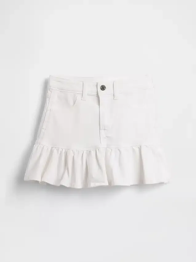 Kids Denim Ruffle Mini Skirt