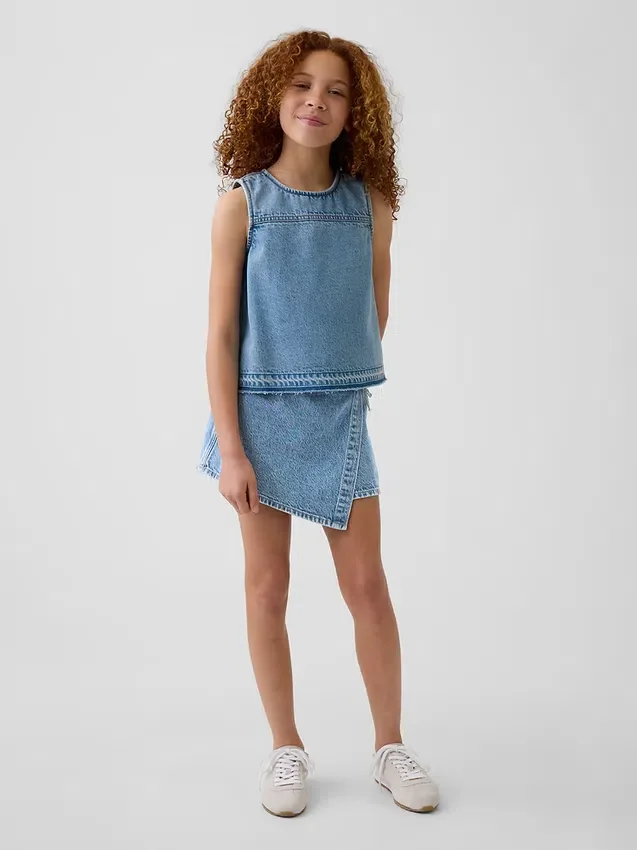 Kids Denim Shell Tank Top