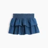Kids Denim Smocked Mini Skort