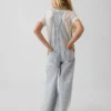 Kids Denim Stripe Baggy Overalls