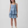 Kids Denim Tiered Skort