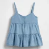 Kids Denim Tiered Tank Top