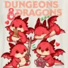 Kids Dungeons and Dragons Chibi Graphic T-Shirt