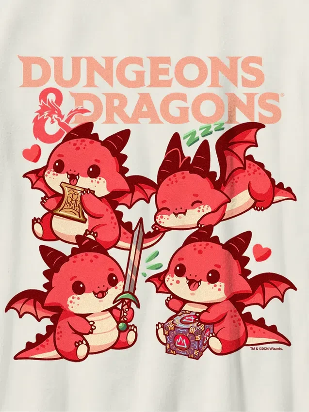 Kids Dungeons and Dragons Chibi Graphic T-Shirt