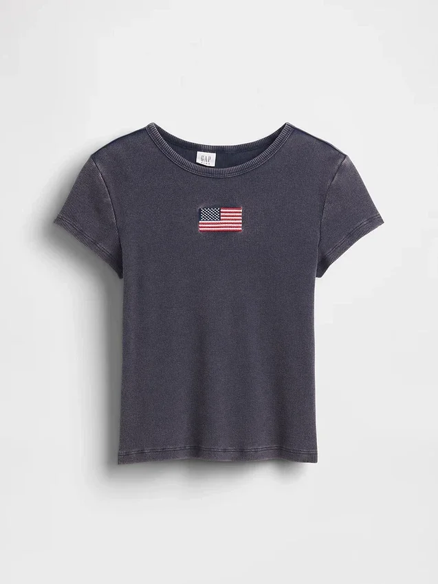 Kids Embroidered Rib T-Shirt
