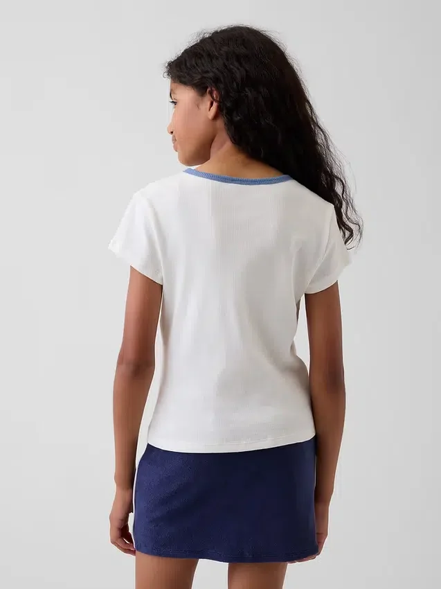 Kids Embroidered Rib T-Shirt